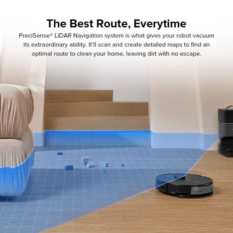 Roborock S8+ Robot Vacuum and Mop Combo, 6000Pa Suction, Sonic Mopping, Auto Mop Lift, Self-Empty Dock, 3D Obstacle Avoidance, Smart App Control, 60-Day Dust Bin, White - Image 6
