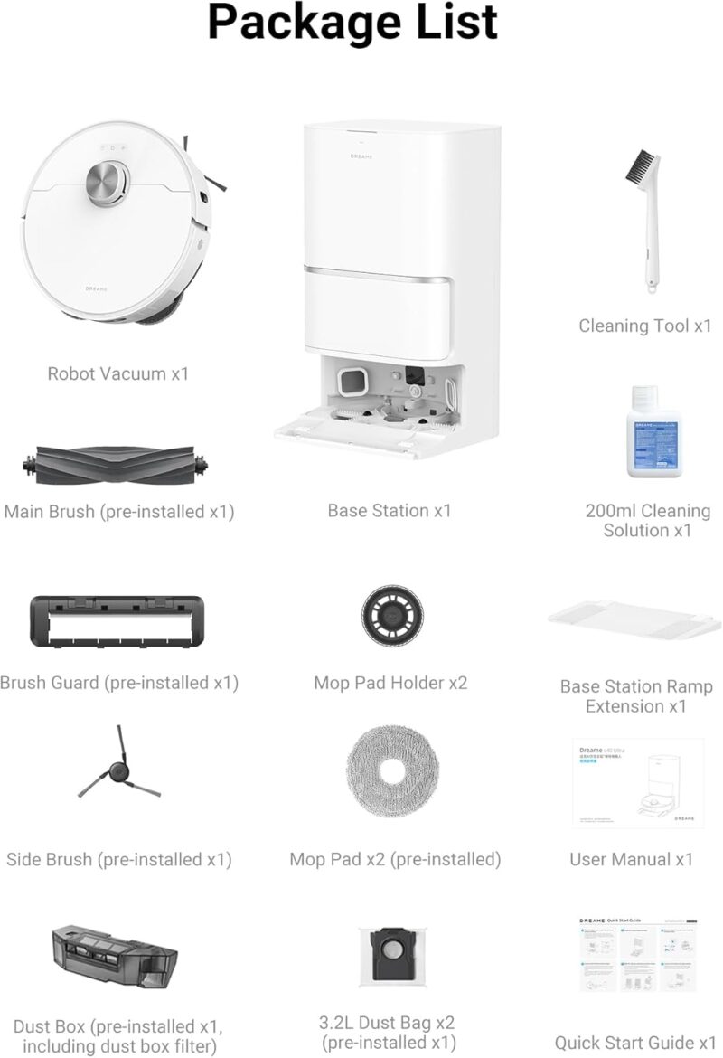 DREAME L40 Ultra Robot Vacuum and Mop, 11,000Pa Suction, Removable & Liftable Mop, Auto-Empty, Voice Control, Self-Cleaning, Pet-Friendly Smart Vacuum - Image 9