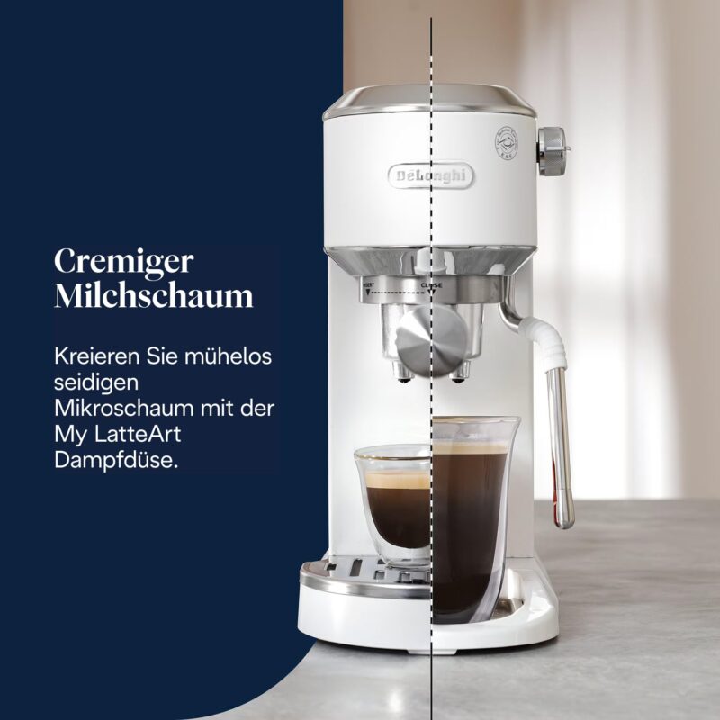 De'Longhi Dedica Style EC685.M Espresso Machine – Slim 15 cm Design, Milk Frother, 15-Bar Pressure, 1L Water Tank, Compatible with Ground Coffee & ESE Pods, Stainless Steel - Image 59