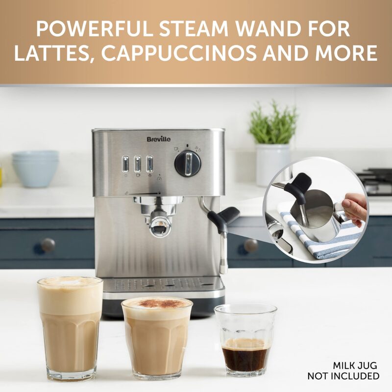 Breville Barista Max Espresso Machine – Integrated Bean Grinder, Milk Frother, 15 Bar Pump, 2.8L Tank, Stainless Steel Espresso, Latte & Cappuccino Maker - Image 33