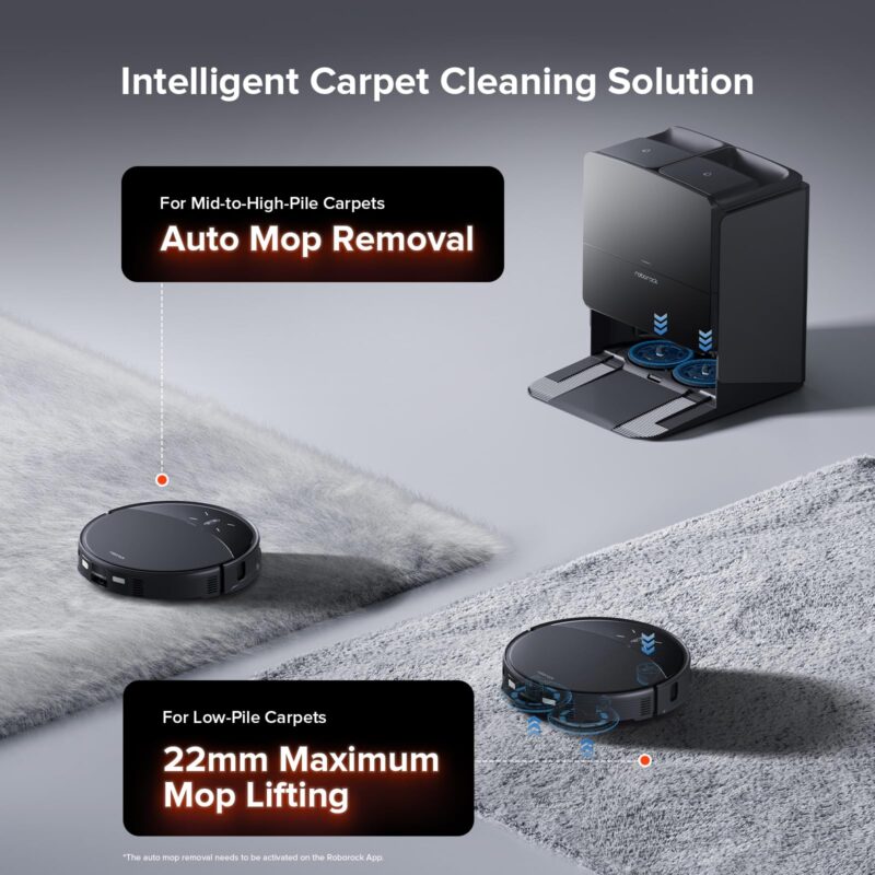 Roborock Saros 10R Robot Vacuum and Mop – Ultra-Slim 3.14”, Powerful Suction, Zero-Tangling, Self-Emptying, Smart Mapping, Hot Air Drying, Pet-Friendly – Black - Image 6