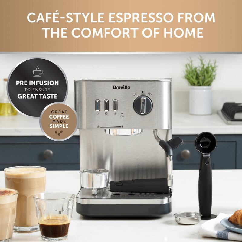 Breville Barista Max Espresso Machine – Integrated Bean Grinder, Milk Frother, 15 Bar Pump, 2.8L Tank, Stainless Steel Espresso, Latte & Cappuccino Maker - Image 30